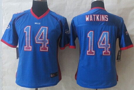 Nike Buffalo Bills #14 Sammy Watkins Drift Fashion Blue Womens Jersey