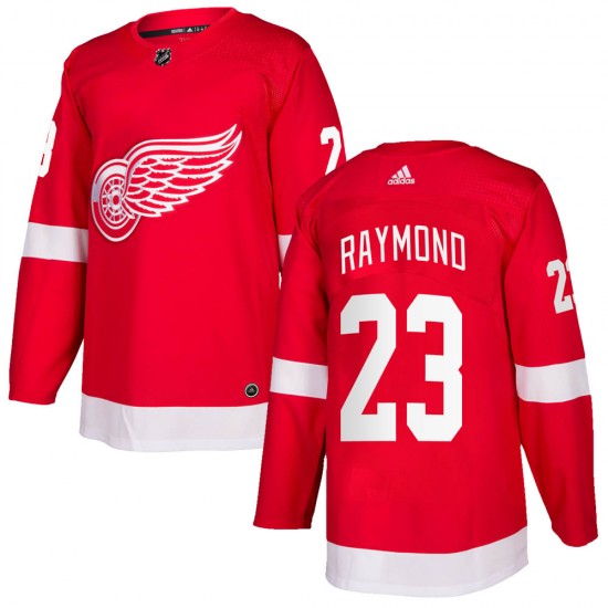 Men's Detroit Red Wings #23 Lucas Raymond Red Home Hockey Stitched NHL Jersey