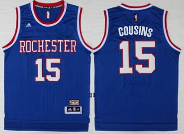 Sacramento Kings #15 DeMarcus Cousins Hardwood Classic Blue Swingman Throwback Jersey