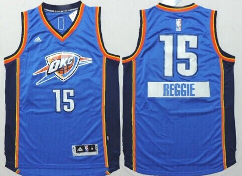 Oklahoma City Thunder #15 Reggie Jackson Revolution 30 Swingman 2014 Christmas Day Blue Jersey