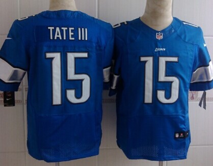 Nike Detroit Lions #15 Golden Tate III Light Blue Elite Jersey