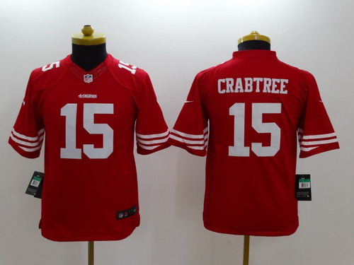 Nike San Francisco 49ers #15 Michael Crabtree Red Limited Kids Jersey