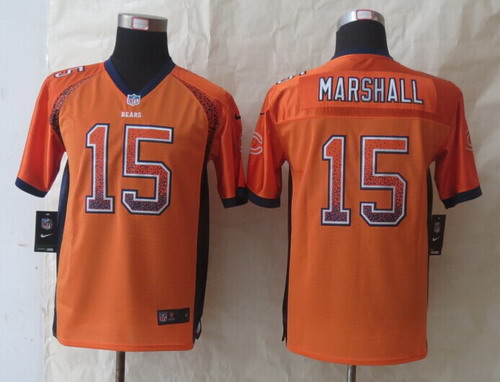 Nike Chicago Bears #15 Brandon Marshall Drift Fashion Orange Kids Jersey