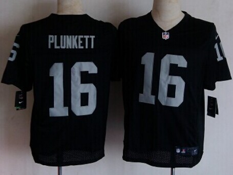 Nike Oakland Raiders #16 Jim Plunkett Black Elite Jersey