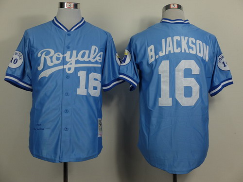 Kansas City Royals #16 Bo Jackson 1987 Light Blue Throwback Jersey