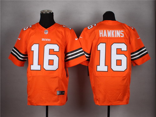 Nike Cleveland Browns #16 Andrew Hawkins Orange Elite Jersey