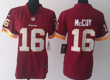 Nike Washington Redskins #16 Colt McCoy Red Game Womens Jersey