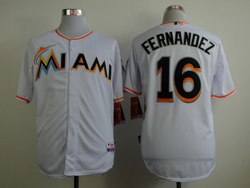 Miami Marlins #16 Jose Fernandez White Jersey