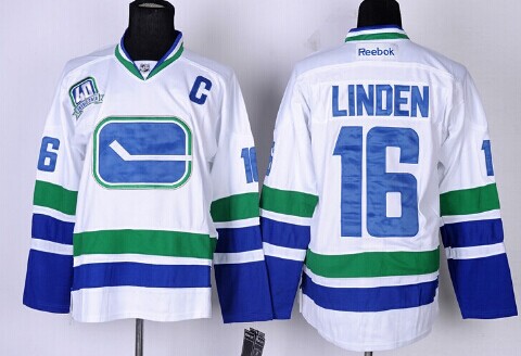 Vancouver Canucks #16 Trevor Linden White Third Jersey