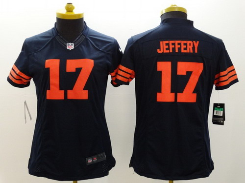 Nike Chicago Bears #17 Alshon Jeffery Blue With Orange Limited Womens Jersey