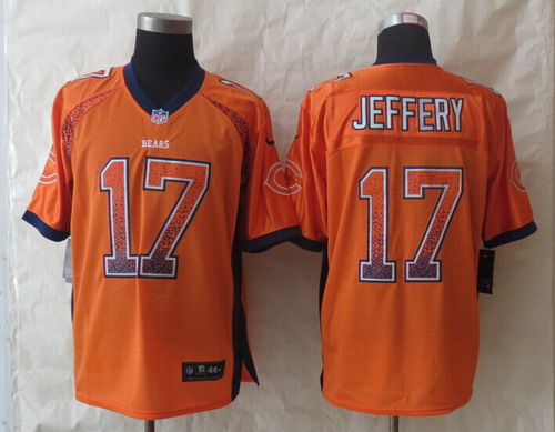 Nike Chicago Bears #17 Alshon Jeffery Drift Fashion Orange Elite Jersey