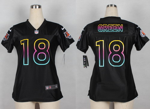 Nike Cincinnati Bengals #18 A.J. Green Pro Line Black Fashion Womens Jersey