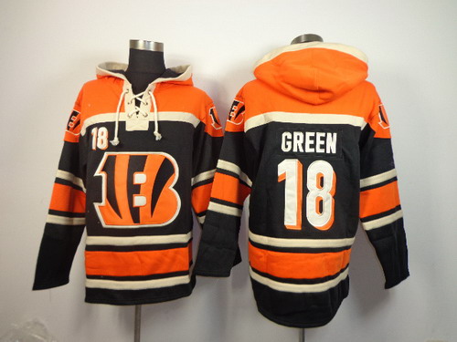 Cincinnati Bengals #18 A.J. Green 2014 Black Hoodie