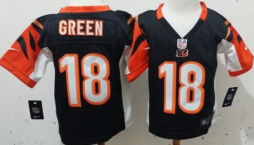 Nike Cincinnati Bengals #18 A.J. Green Black Toddlers Jersey