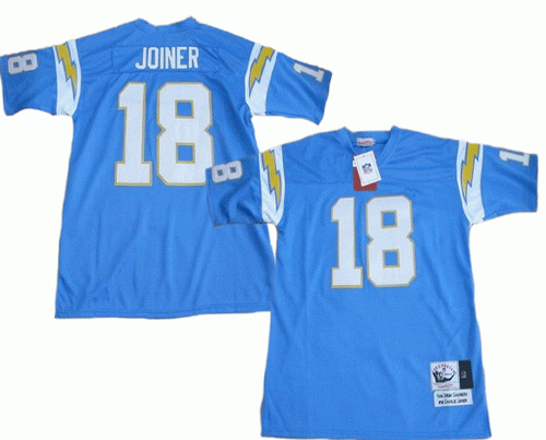 San Diego Chargers #18 Charlie Joiner Light Blue Throwback Jersey