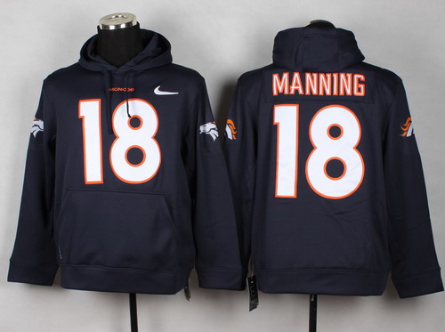 Nike Denver Broncos #18 Peyton Manning Blue Hoodie