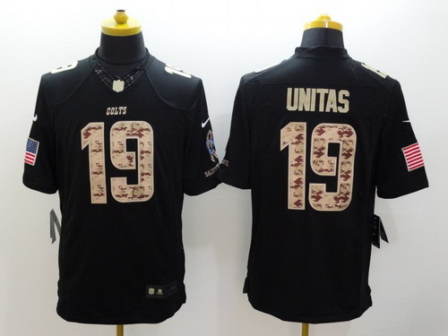 Nike Indianapolis Colts #19 Johnny Unitas Salute to Service Black Limited Jersey