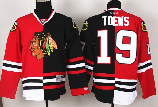 Chicago Blackhawks #19 Jonathan Toews Red/Black Two Tone Jersey