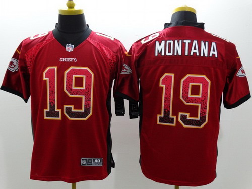 Nike Kansas City Chiefs #19 Joe Montana Drift Fashion Red Elite Jersey