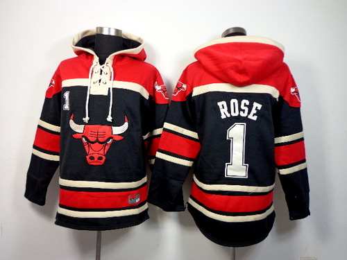 Chicago Bulls #1 Derrick Rose Black Hoodie