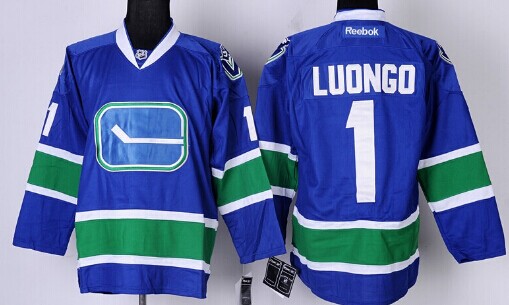 Vancouver Canucks #1 Roberto Luongo Blue Third Jersey