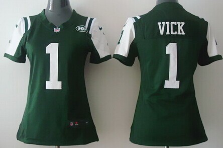 Nike New York Jets #1 Michael Vick Green Game Womens Jersey