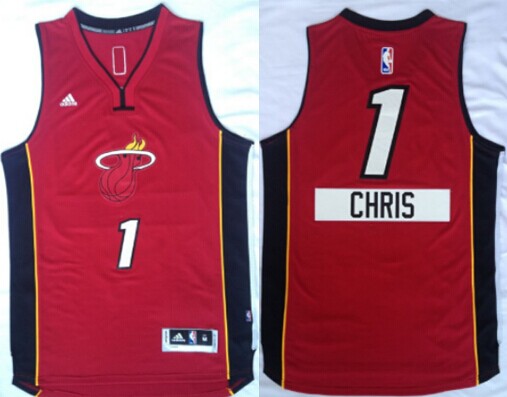 Miami Heat #1 Chris Bosh Revolution 30 Swingman 2014 Christmas Day Red Jersey