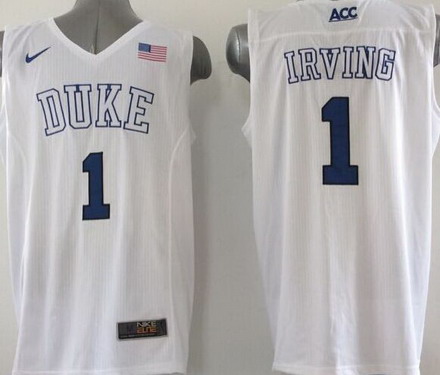 Duke Blue Devils #1 Kyrie Irving 2015 White Jersey