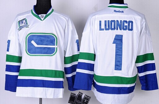 Vancouver Canucks #1 Roberto Luongo White Third Jersey