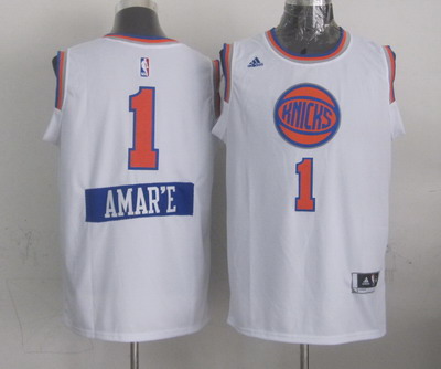 New York Knicks #1 Amare Stoudemire Revolution 30 Swingman 2014 Christmas Day White Jersey