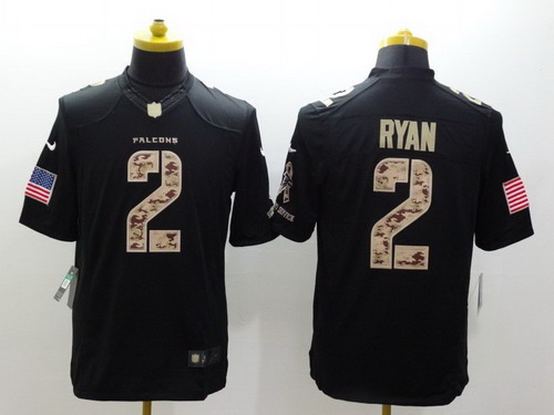 Nike Atlanta Falcons #2 Matt Ryan Salute to Service Black Limited Jersey