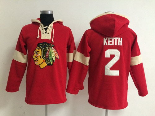 2014 Old Time Hockey Chicago Blackhawks #2 Duncan Keith Red Hoodie