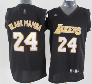 Los Angeles Lakers #24 Black Mamba Black Fashion Jersey 