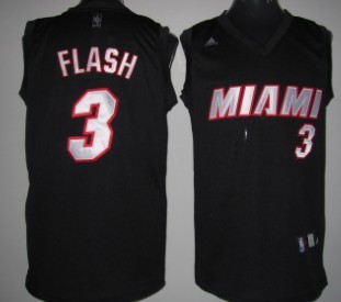 Miami Heat #3 Flash Black Fashion Jersey 