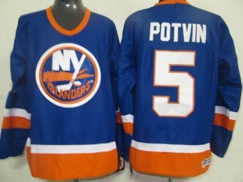 New York Islanders #5 Denis Potvin Light Blue Throwback CCM Jersey 