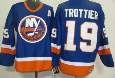 New York Islanders #19 Bryan Trottier Light Blue Throwback CCM Jersey