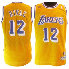 Los Angeles Lakers #12 Vlade Divac Yellow Swingman Throwback Jersey 