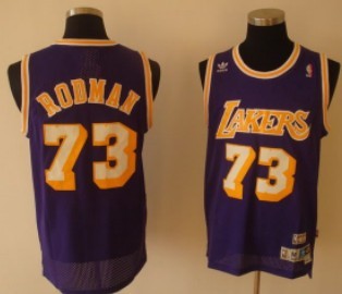 Los Angeles Lakers #73 Dennis Rodman Purple Swingman Throwback Jersey 