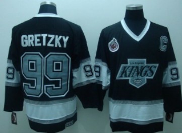 Los Angeles Kings #99 Wayne Gretzky Black Throwack CCM Jersey 