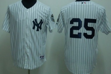 New York Yankees #25 Mark Teixeira White Jersey 