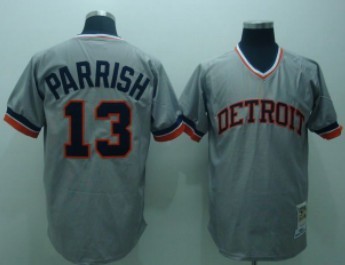 Detroit Tigers #13 Lance Parrish 1984 Gray Throwback Jersey 