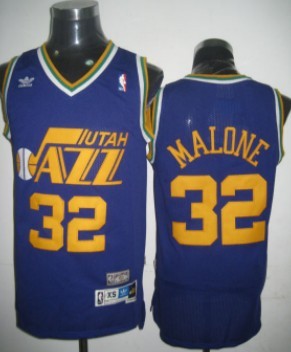 Utah Jazz #32 Karl Malone Purple Swingman Throwback Jersey 