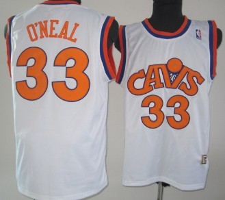 Cleveland Cavaliers #33 Shaquille O'neal CavFanatic White Swingman Throwback Jersey