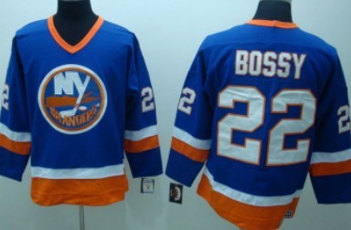 New York Islanders #22 Mike Bossy Light Blue Throwback CCM Jersey 