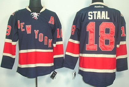 New York Rangers #18 Marc Staal Navy Blue 85TH Jersey 