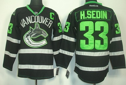 Vancouver Canucks #33 Henrik Sedin Black Ice Jersey