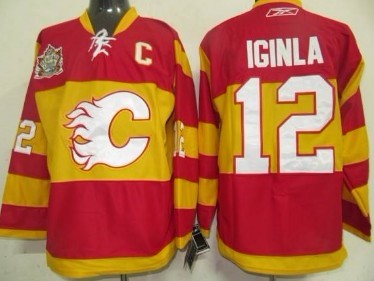 Calgary Flames #12 Jarome Iginla Red Third Jersey 