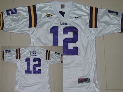 LSU Tigers #12 Jarrett Lee White Jersey 