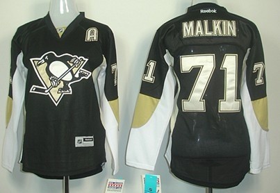 Pittsburgh Penguins #71 Evgeni Malkin Black Womens Jersey