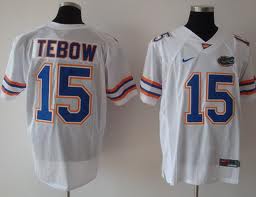 Florida Gators #15 Tebow White Jersey